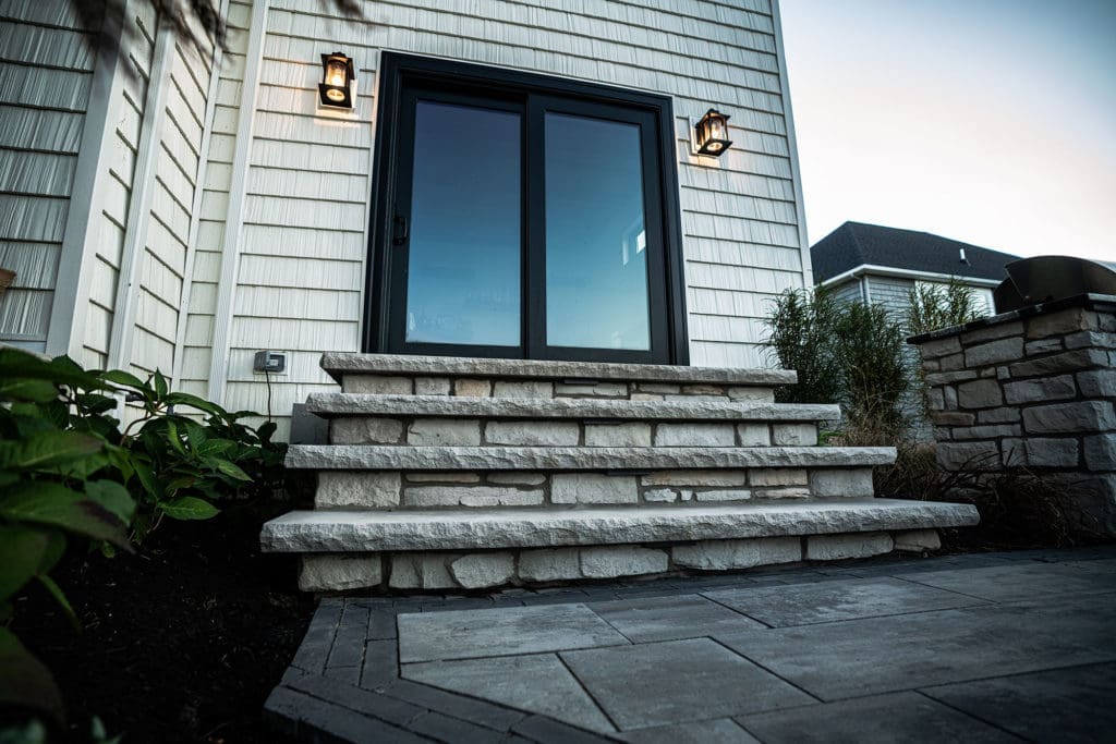 Stone patio steps in Westlake, Ohio