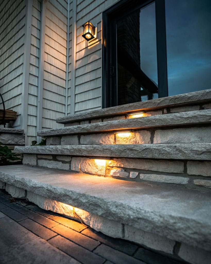Stone patio steps in Westlake, Ohio